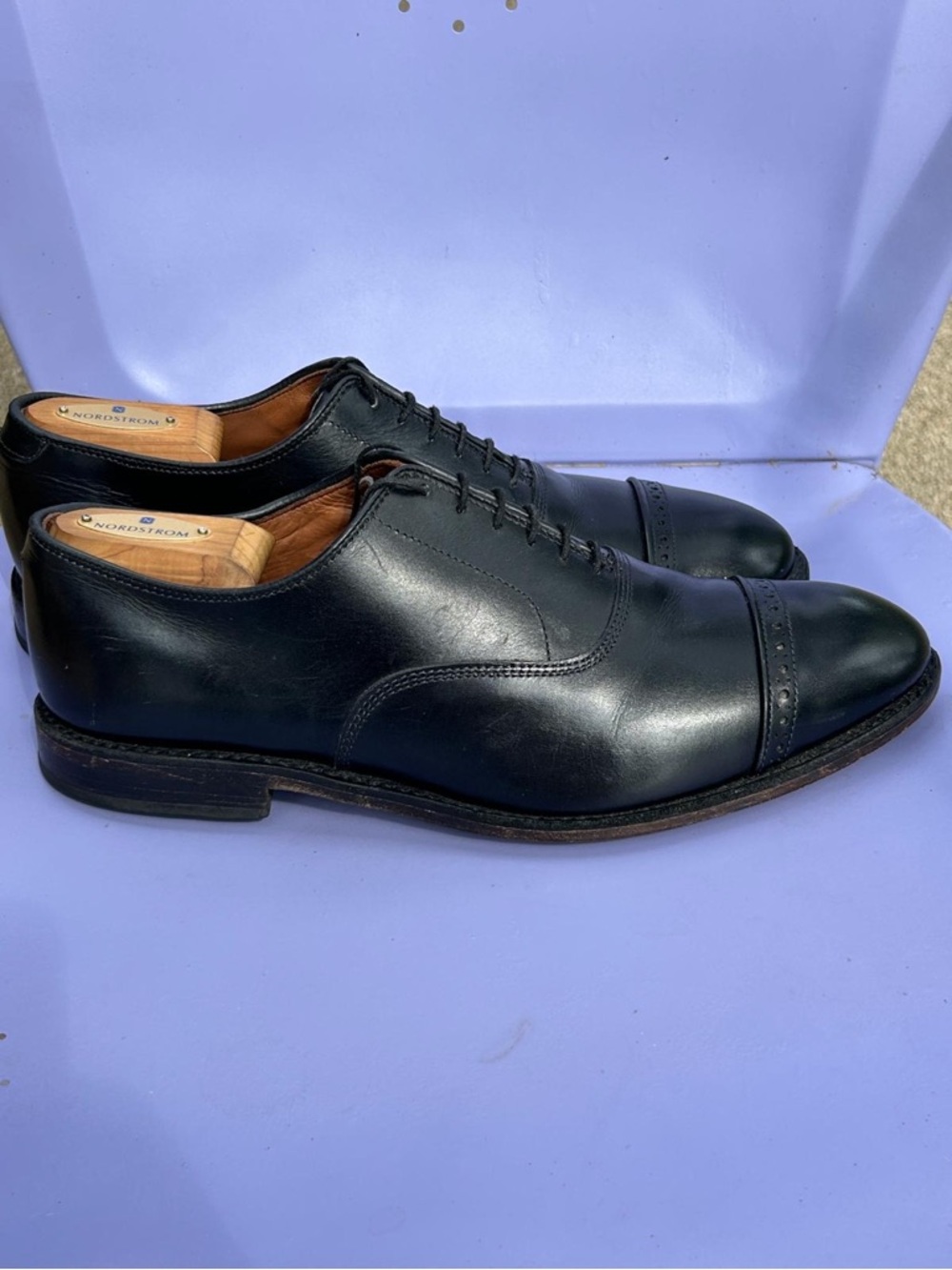 Allen Edmonds Fifth Avenue Shoes Mens 9 3E Black Leather Cap Toe Oxford Dress